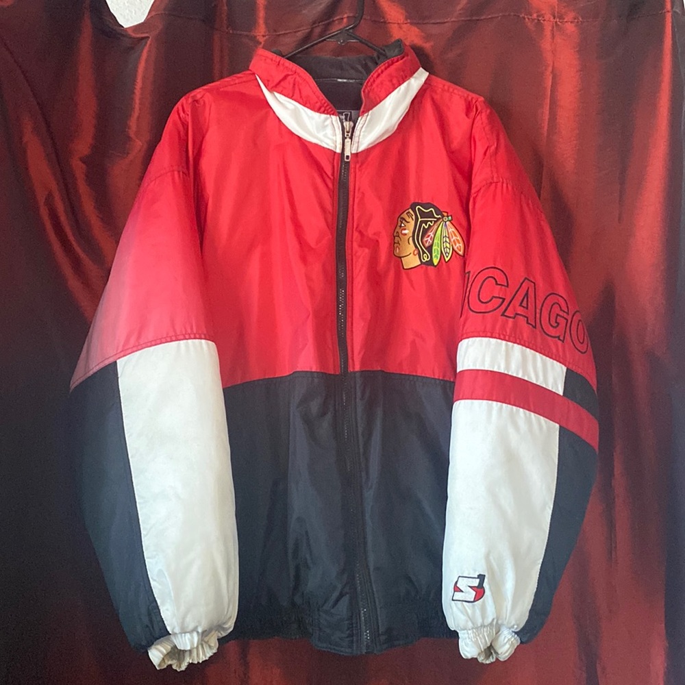 Vintage 90s Chicago Blackhawks insulated Starter coat